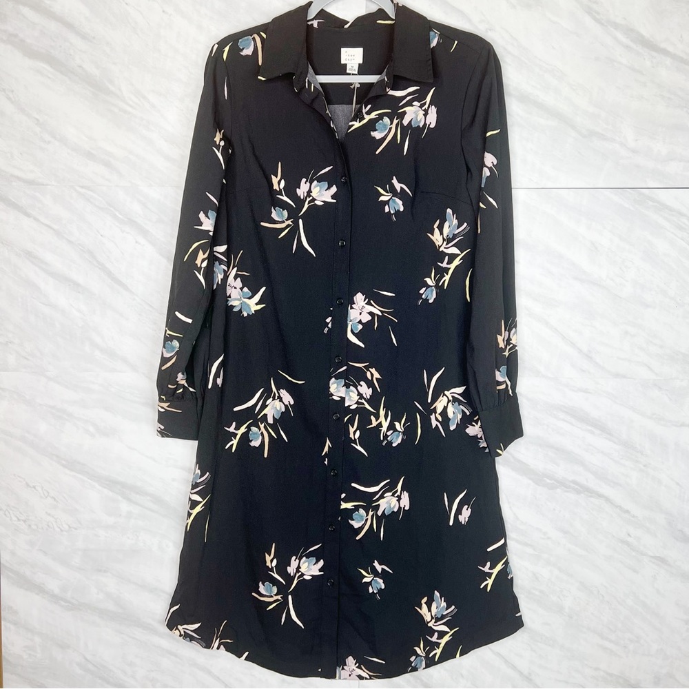 A new day Floral Button Down Dress Medium